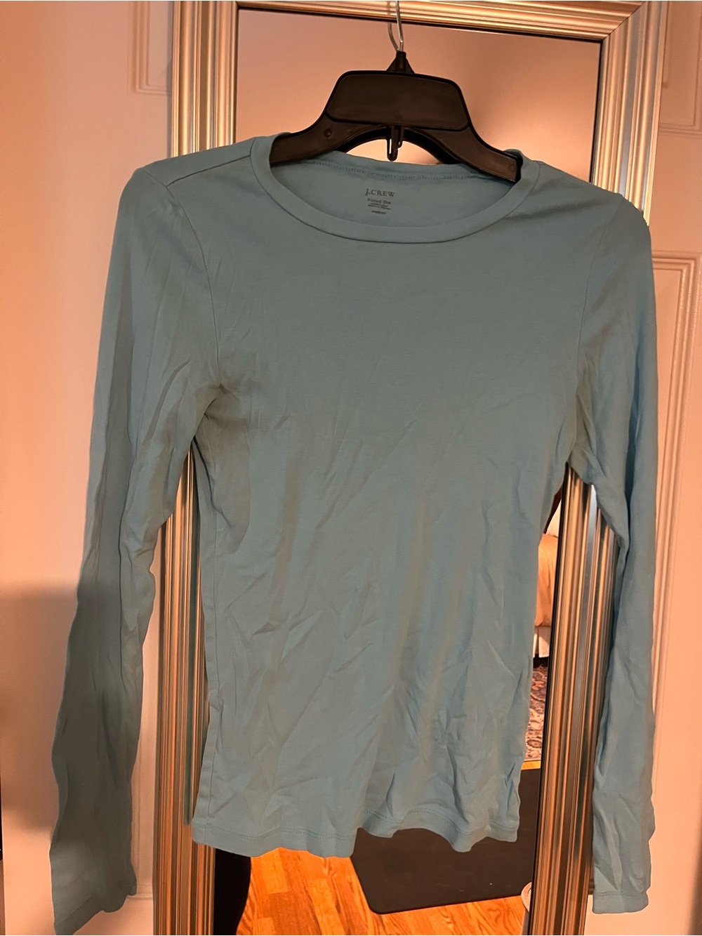 J. Crew Long-Sleeve Fitted Tee in Light Blue